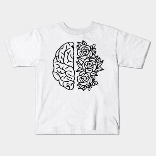 Floral Brain. Mental Health Kids T-Shirt